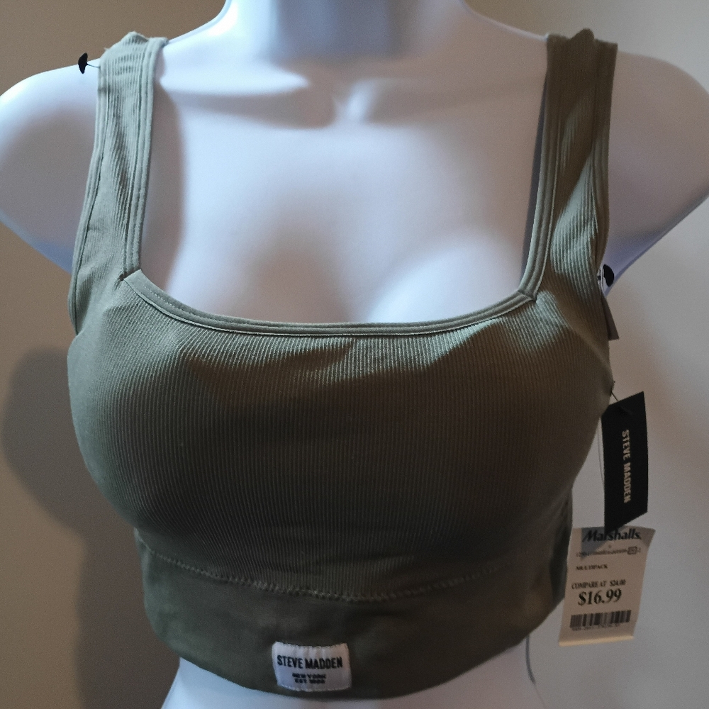 Steve Madden Olive Green Crop Top